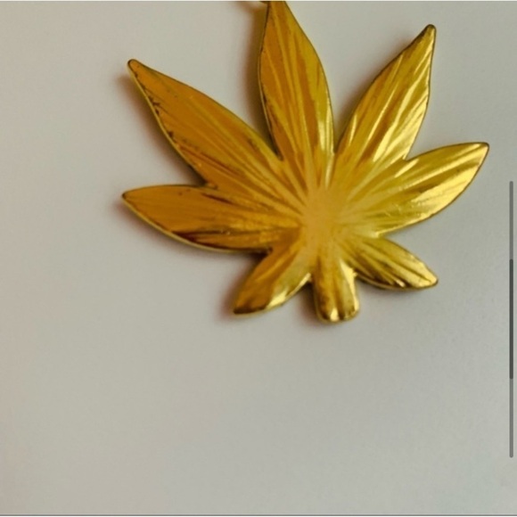 Chain Green Leaf Necklace Diamond Pendant Chain Hip Hip Bling - Picture 7 of 8